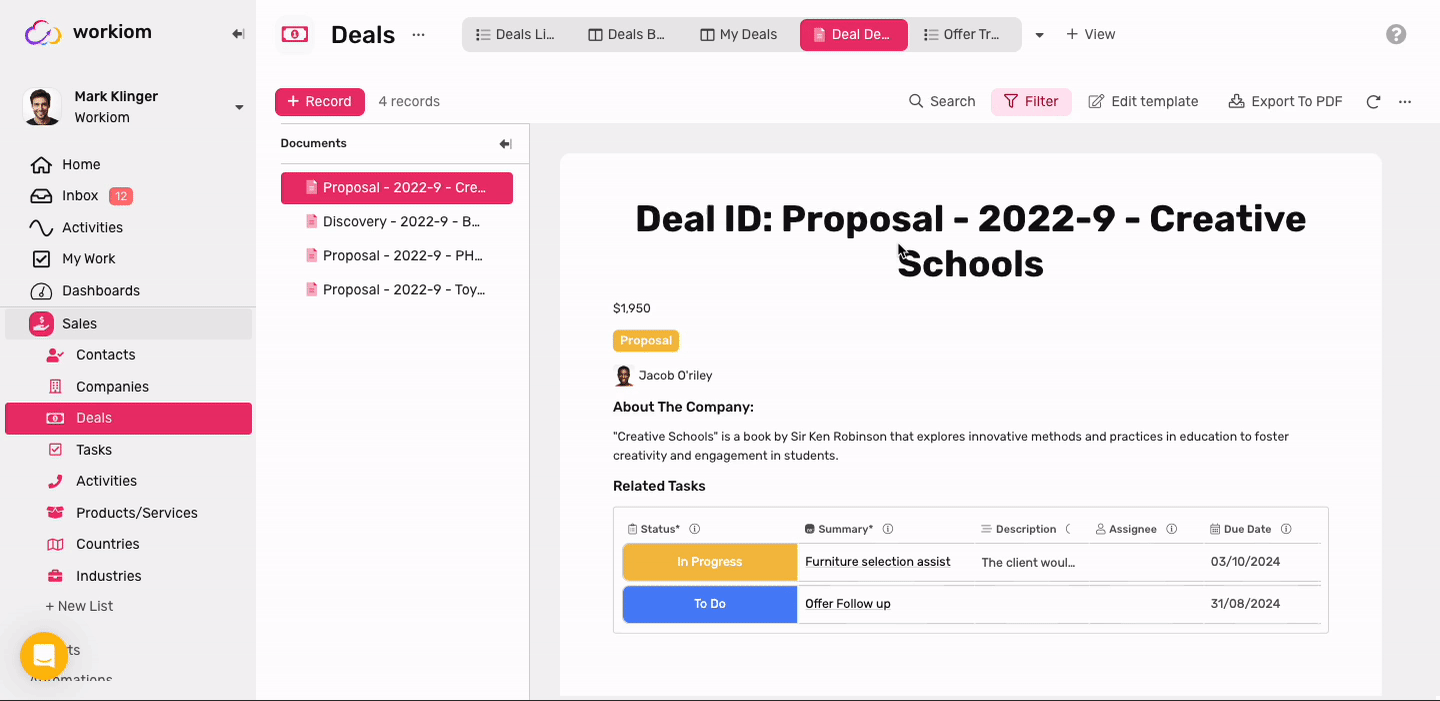 Workiom help center document view